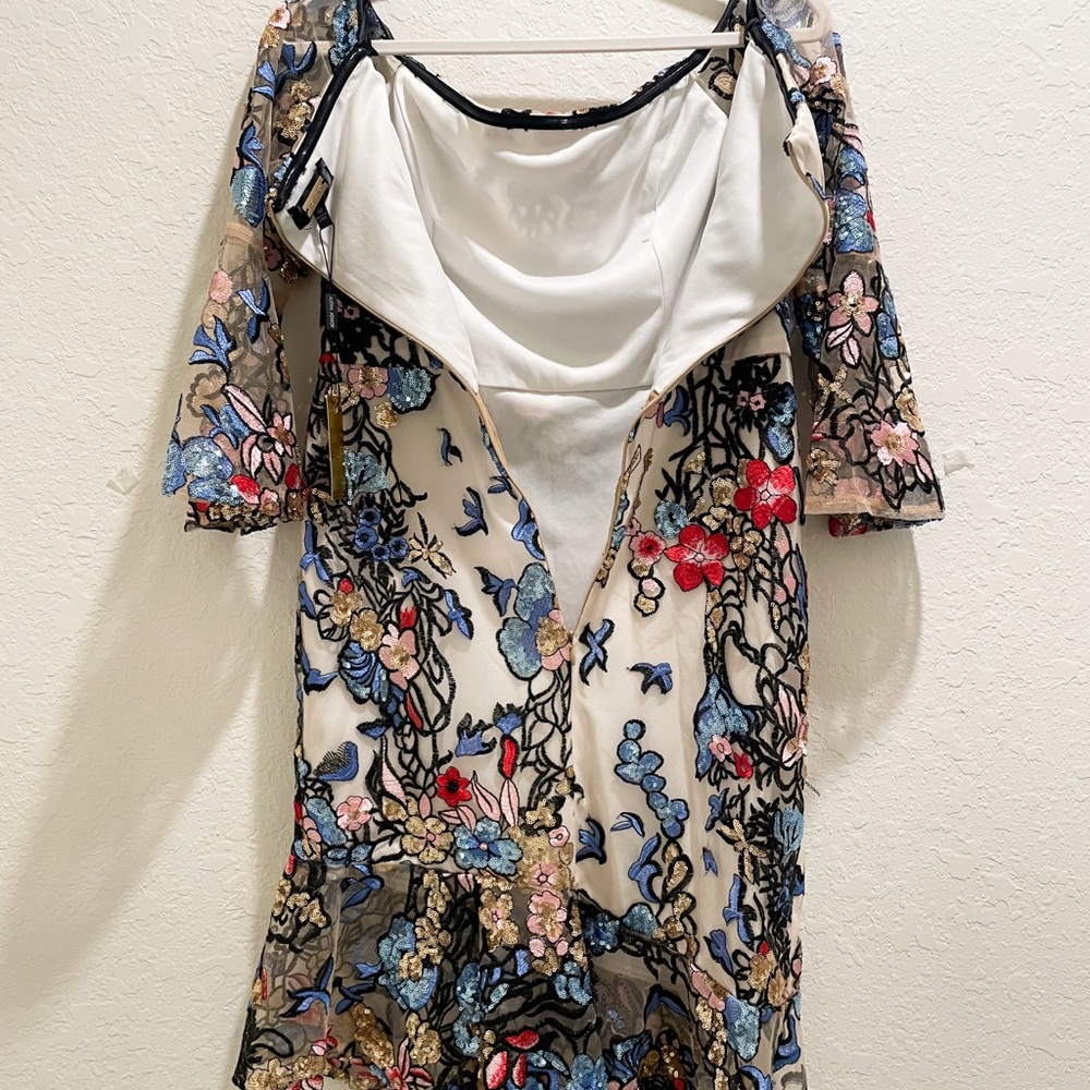 ๐น๐ Alexia Admor Embroidered fit and flare Sequin Formal Wedding Dress Size 10 - Picture 12 of 16